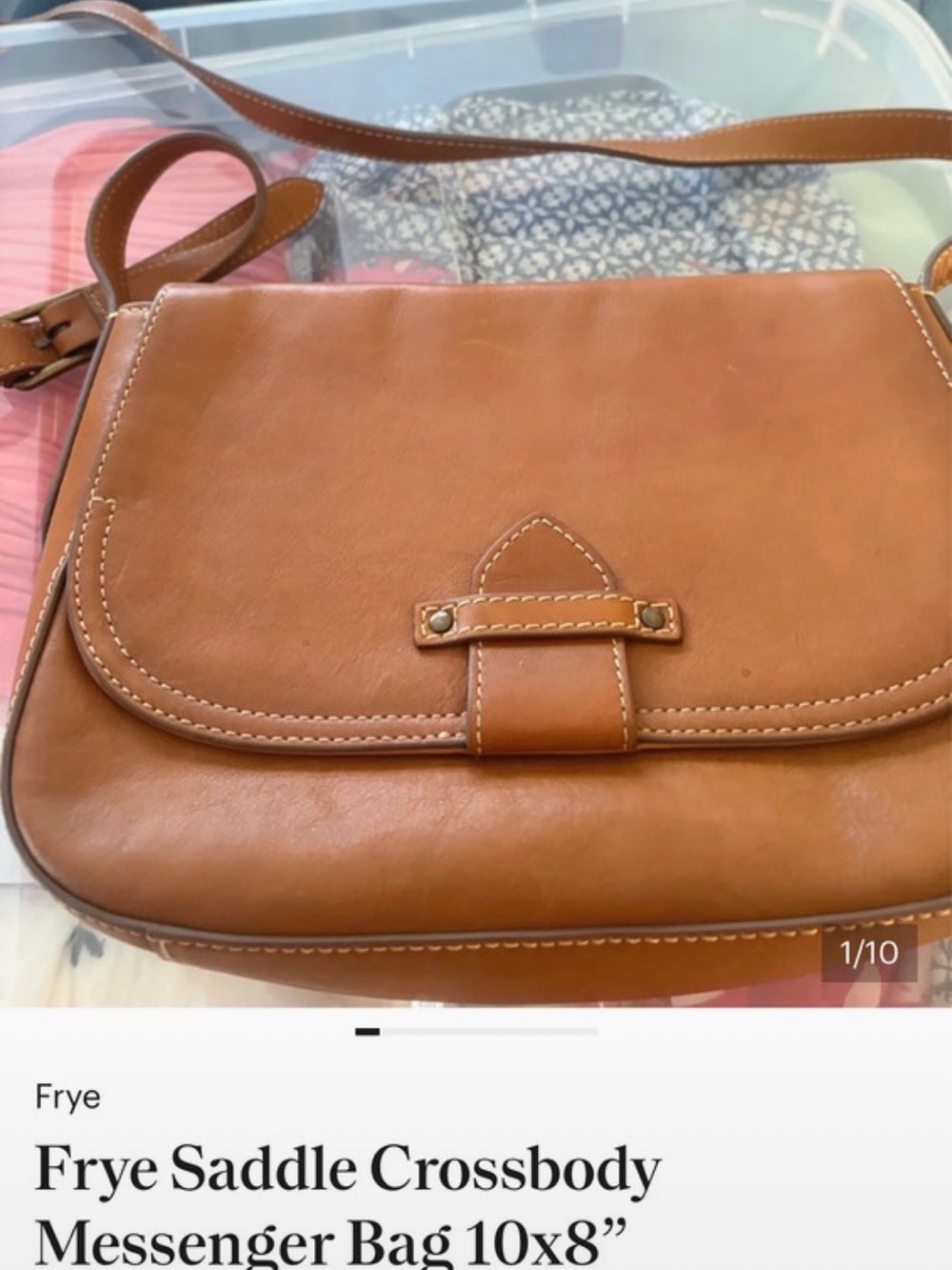 Frye Cognac Leather Saddle Crossbody